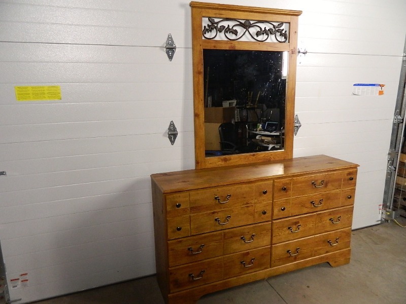 lot 94 image: Ashley Furniture Dresser with Mirror.