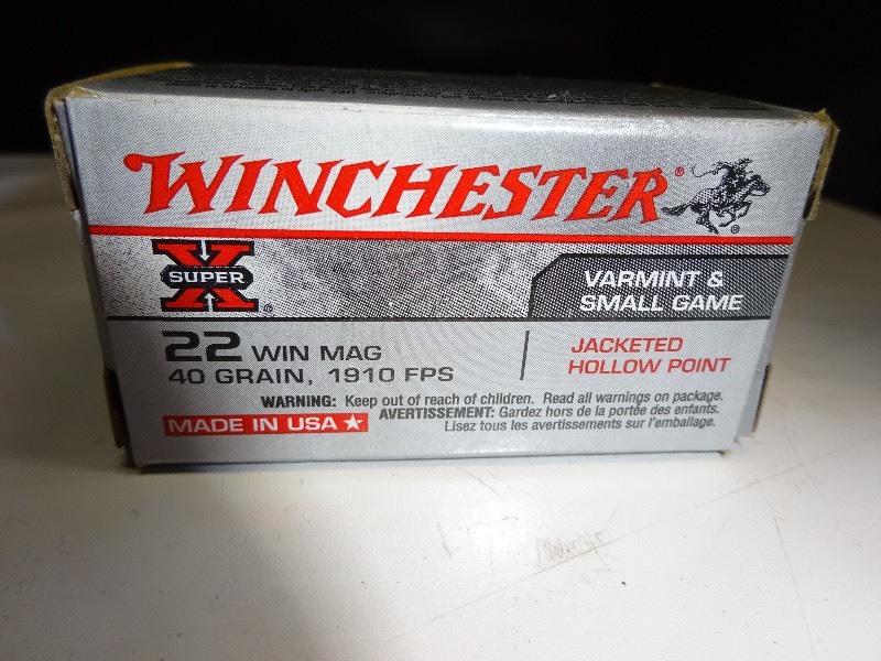 Winchester 22 win mag 40 grain 1910 fps varmint and small game