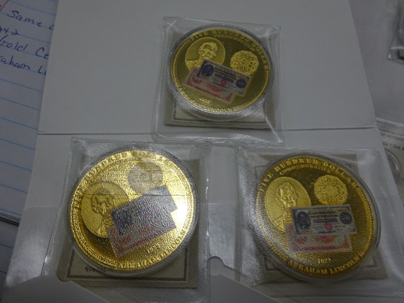 Lot of 3 Gold Certificates Five Hundred Dollar Commemorative 1922