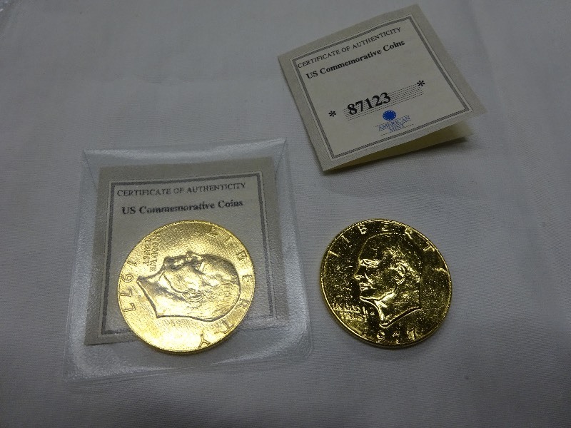 2 - 1977 Dollar Pieces coins