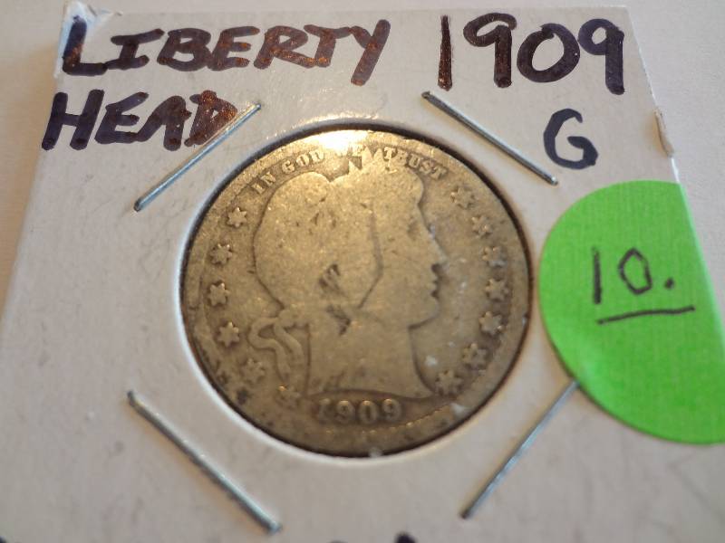 1909 Silver Barber Quarter