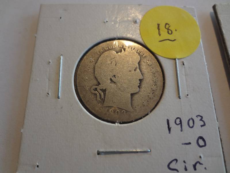 Barber Silver Quarters  (1903-O, 1909-D, 1909)