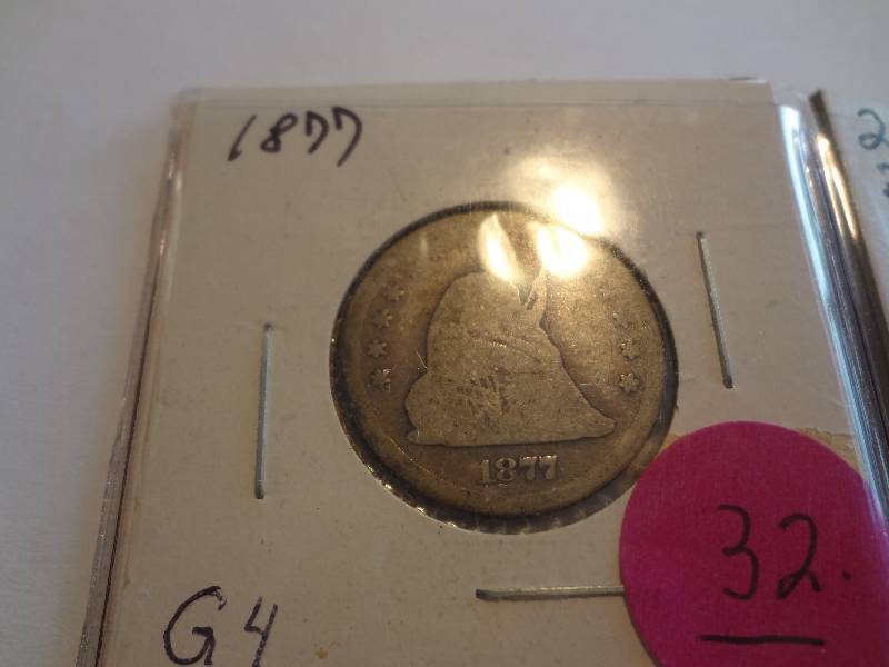 1877 Silver Seated Liberty Quarter & 2007-S Proof Clad Washington Quarter - Utah