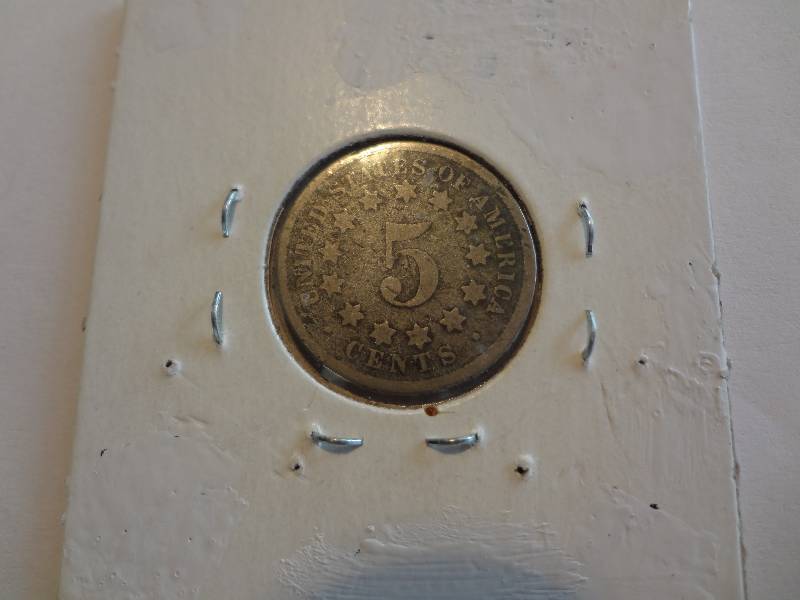 1867 Shield Nickel No Rays