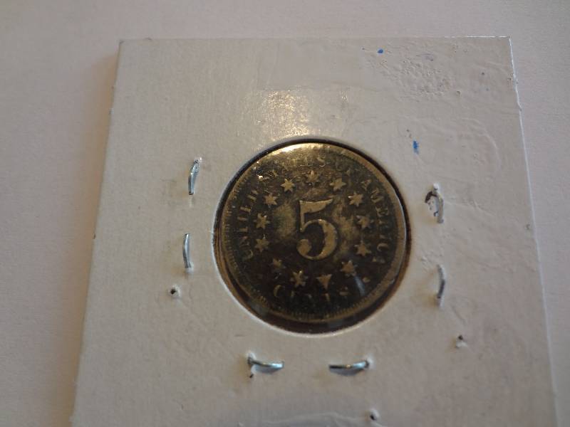 1867 Shield Nickel No Rays