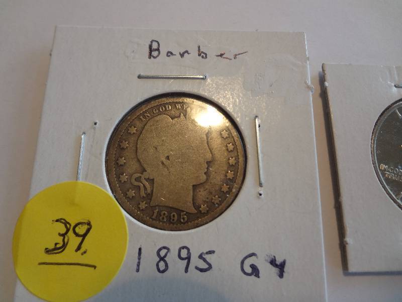 1895 Silver Barber Quarter & 1976-S Proof Clad Washington Quarter