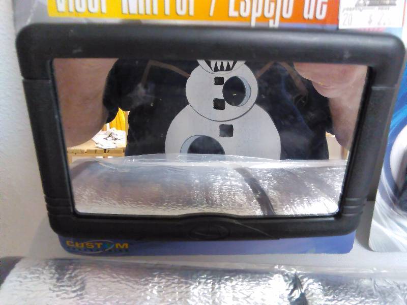 lot 186 image: Auto Accessory Variety (5 pc) Mirror, Clock, Name Plate, Animal Saver, Sun Shield