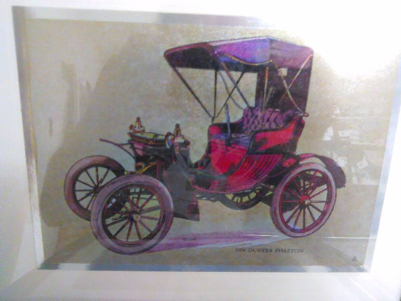 lot 271 image: Framed Gold and Silver Antique Auto Prints (4)