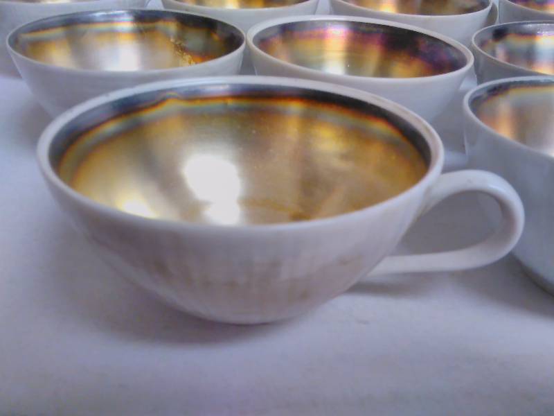 lot 378 image: Unique Coffee Cups, Ceramic with metallic like interior finish (12)