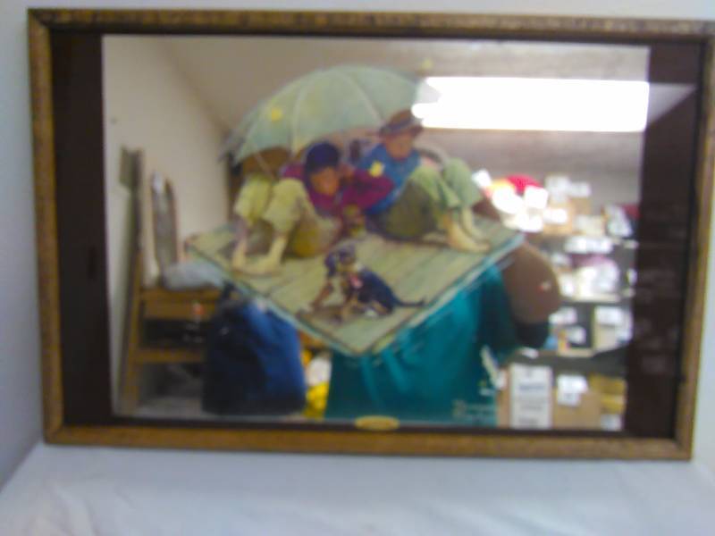 lot 512 image: Norman Rockwell Mirror Wall Art, 23 x 15