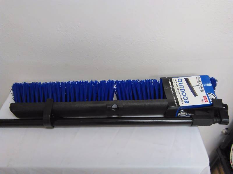 lot 31 image: Farm and Ranch 24-inch Outdoor Push Broom, 5 ft. handle
