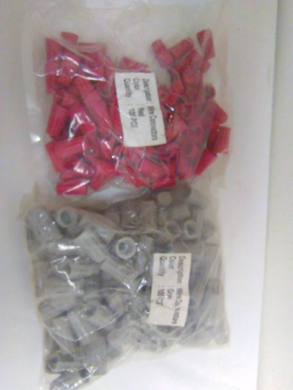 lot 87 image: Wire Nuts, 100 red and 100 grey