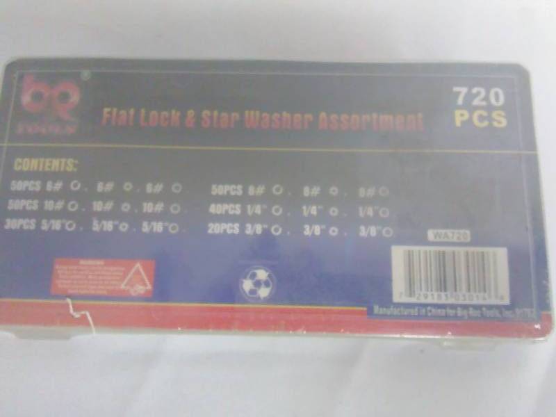 lot 133 image: Flat Lock and Washer assortment (720 pcs)