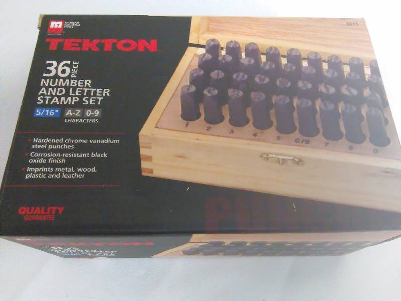 lot 141 image: Techton 36 pc Stamp Kit, Numbers, and Letters