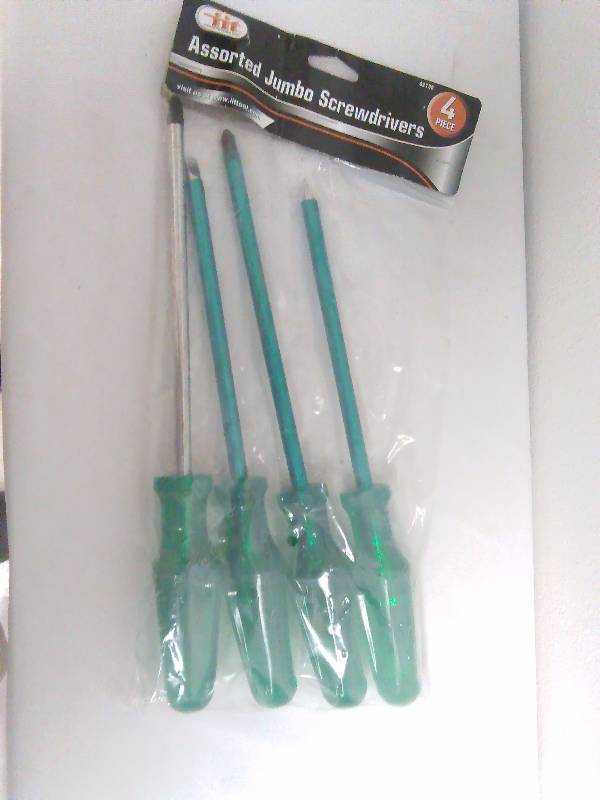 lot 166 image: Jumbo Assorted Screwdriver 4 pc. Set