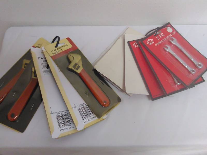 lot 160 image: 6-inch Adjustable Wrench and 6  2 pc combination wrenches