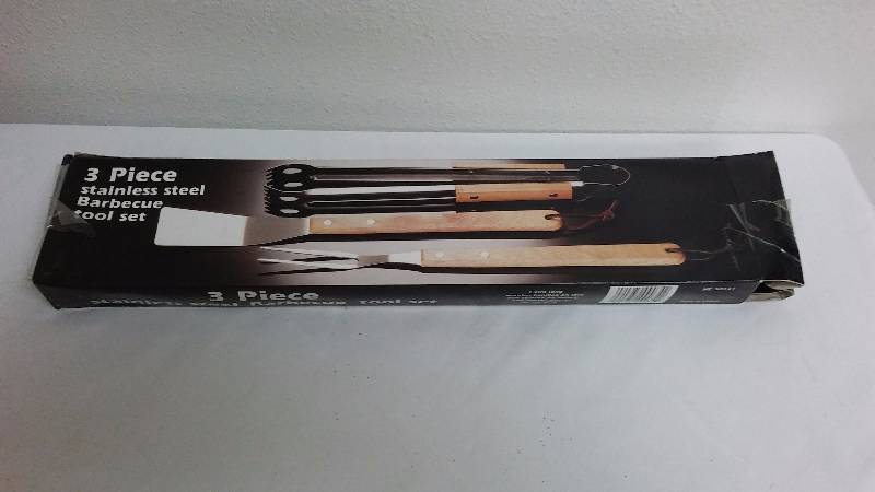 lot 214 image: 3pc. Stainless Steel BQ Tools