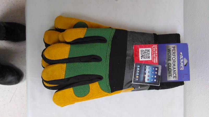 lot 337 image: AMG Performance Work Glove (2 pr.) XXL  Green and Gold