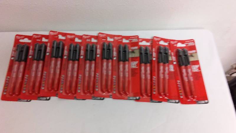 lot 405 image: Milwaukee Ink Zall, Fine Point Markers (10pkgs.), Each pkg. contains two Job Site Markers