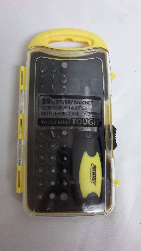 lot 408 image: 39 pc. Stubby Ratchet and Bit Set by Tool Solution