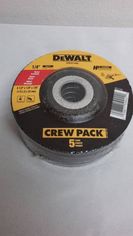 lot 418 image: DeWalt Grinding Wheel 5- pack, 4.5 x .25 x 78