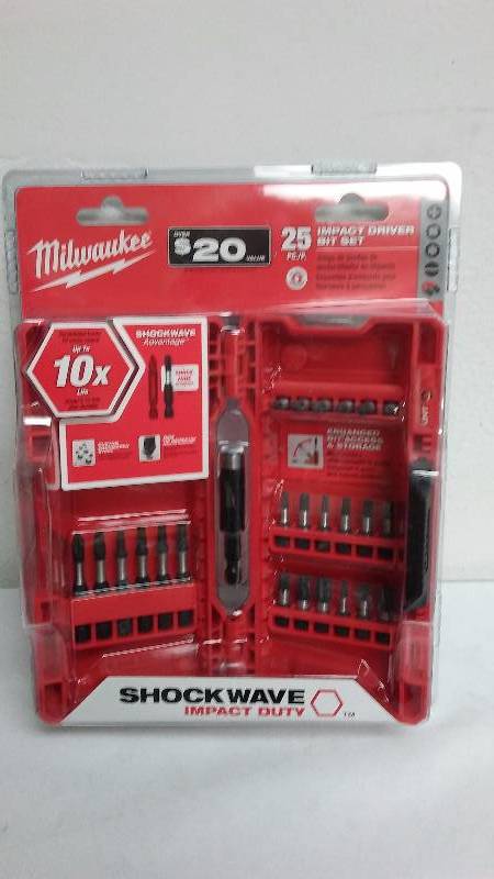 lot 459 image: Milwaukee 25 pc. Impact Driver Bit Set