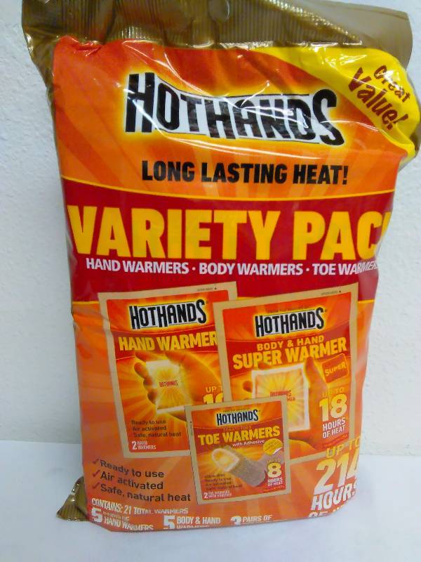 lot 472 image: Hot Hands Variety Pack - Hand, Body (5) and hand (5) and Toe Warmers (3)