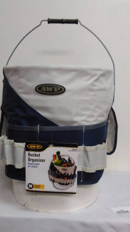 lot 564 image: 5 gal. Tool organizer with carry bucket. Organizer is tough canvas with waterproof liner