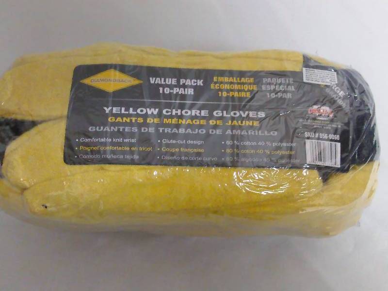 lot 554 image: Chore Gloves, Yellow, Size large (10)