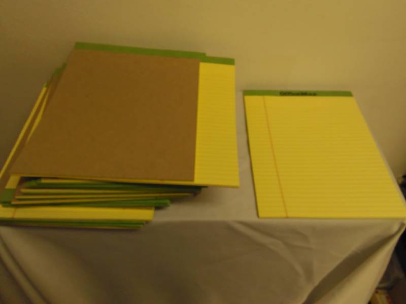 lot 601 image: Office Max Perforated Writing Pads (20), 8 12 x 11 34, Legal Ruled, 50 Sheets, Canary
