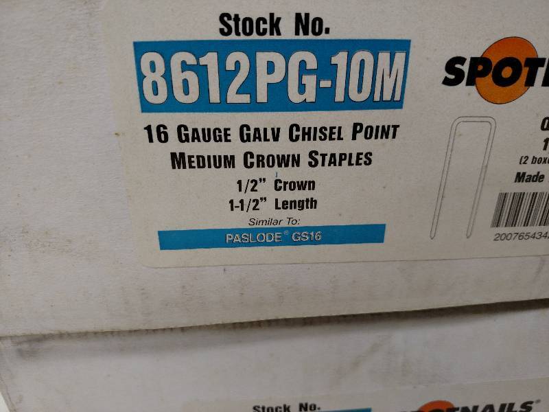 lot 155 image: Approx. (2) Boxes Galv. Staples 12...