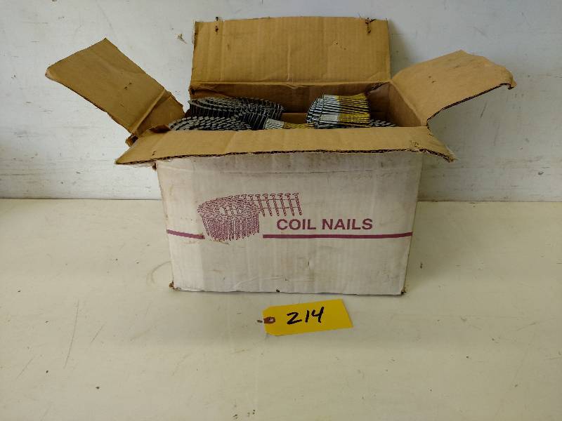 lot 214 image: Approx. (1) Box 3 Coil Nails...