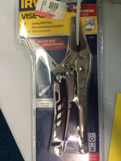 lot 49 image: Irwin 6 Locking Multi-Pliers, 5 Locking Multi-Pliers With Steel Blade, Craftsman Wood Utility Knife Set
