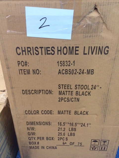 lot 2 image: 2x 24 Bar Stool Upholstery Matte Black