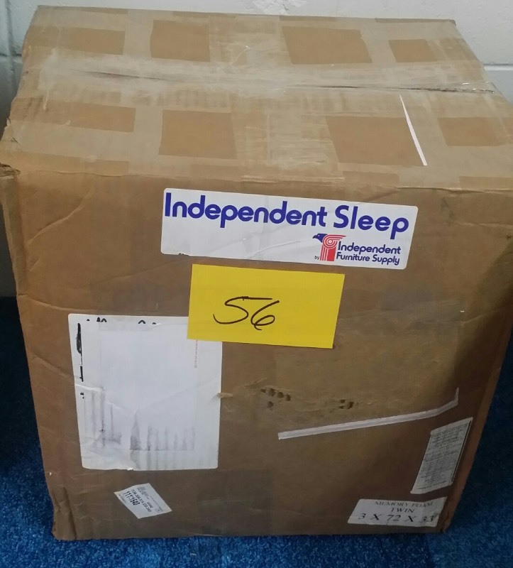 lot 56 image: Independent Sleep Memory Foam Size Twin  3 X 72 X 33