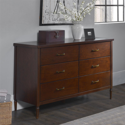 lot 41 image: Honor 6 Drawer Dresser Color Walnut
