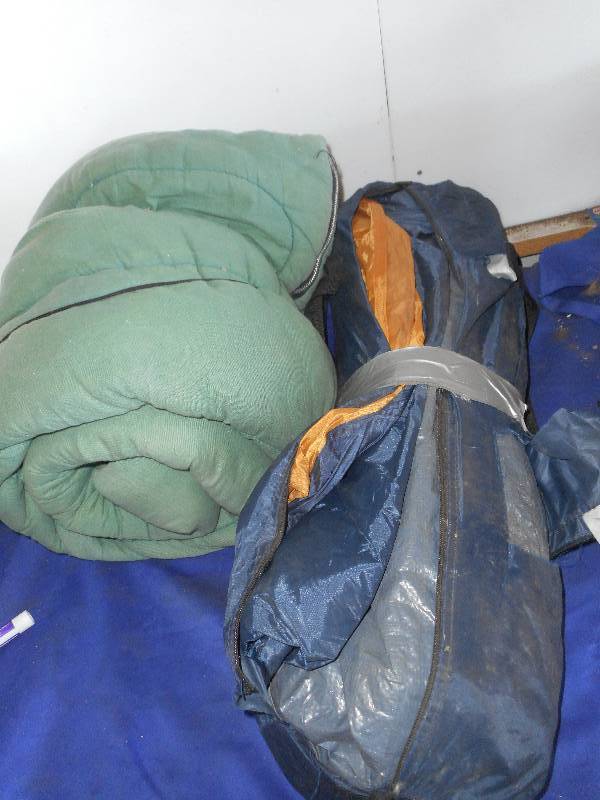 SLEEPING BAG AND TENT