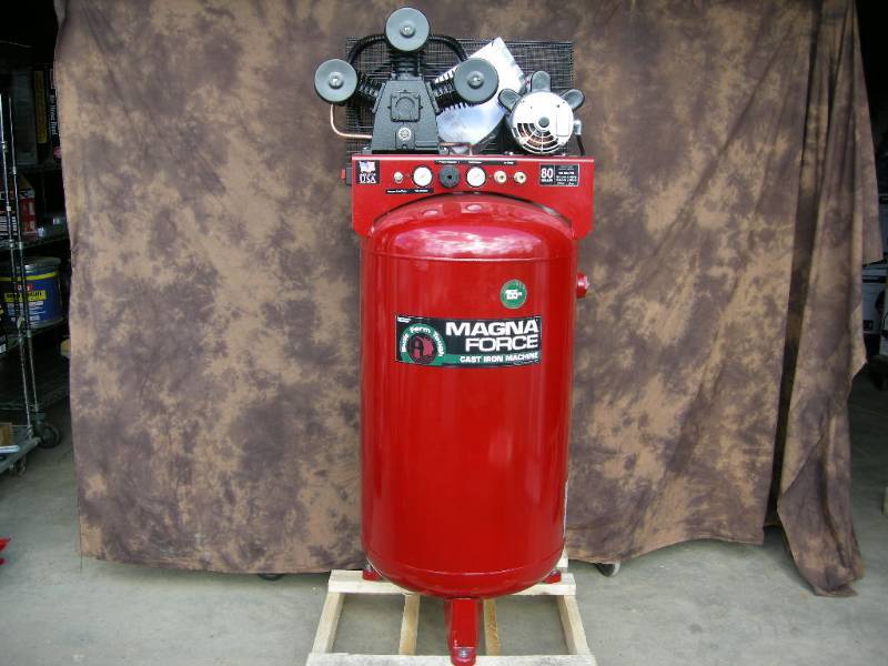 lot 53 image: MagnaForce 80 Gallon Upright Air Compressor