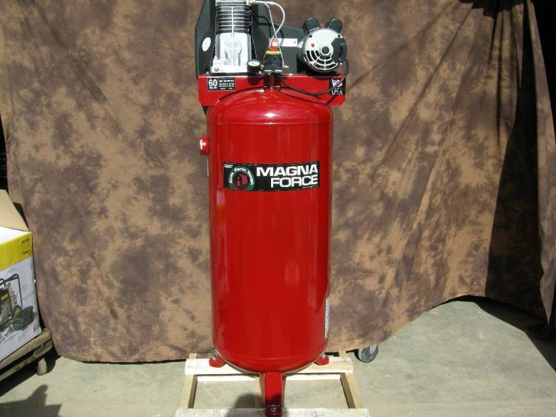 lot 26 image: Magna Force 60 Gallon Upright Air Compressor