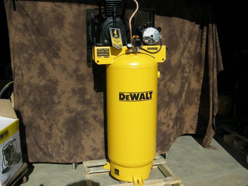 lot 61 image: DeWalt 60 Gallon Upright Air Compressor