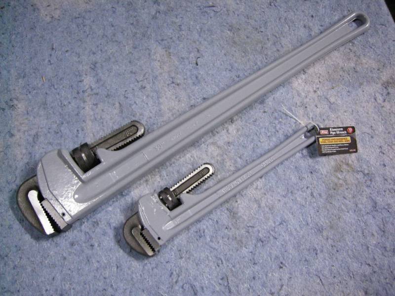 lot 127 image: 2pc Aluminum Pipe Wrenches