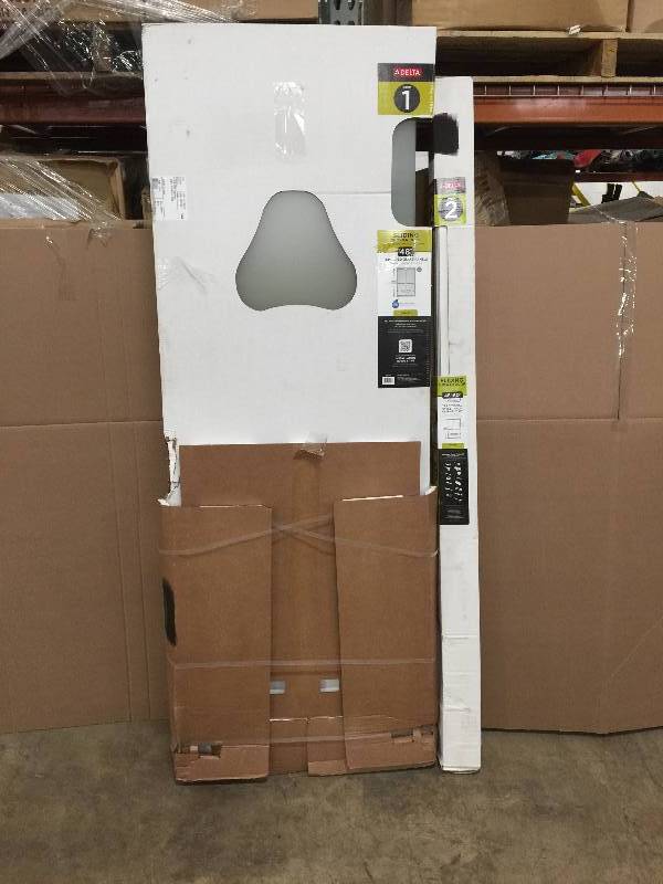 lot 2 image: Delta 48 in. Sliding Shower Door Glass Panels in Niebla (1-Pair) Model SDGS048-CLN-R