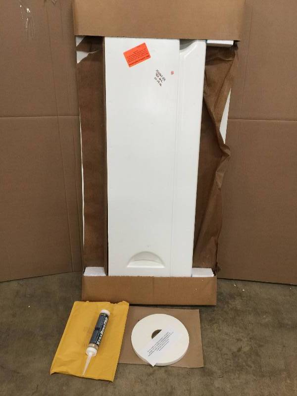 lot 3 image: Swan 30 in. x 60 in. x 57 in. 5-piece Easy Up Adhesive Tub Wall in White Model TF-57-010 Never used