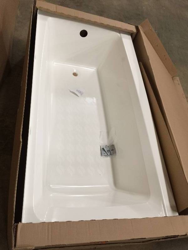 lot 4 image: Swan 5 ft. Right Drain Bathtub in White Model BT-3060R-010 never used