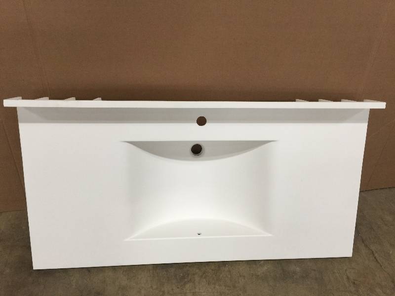 lot 5 image: Swan Contour 43 in. Solid-Surface Vanity Top in White with White Basin Model CV2243-010 Never used