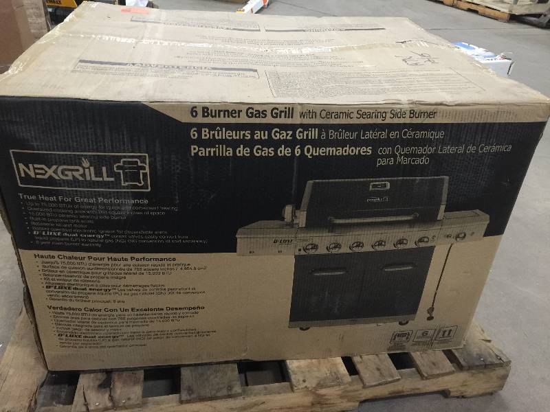lot 17 image: Nexgrill Deluxe 6-Burner Propane Gas Grill in Slate with Ceramic Searing Side Burner Never used