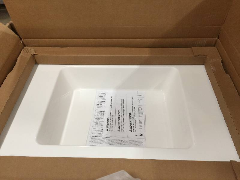 lot 19 image: Martha Stewart Seal Harbor 30.25 in. Vanity in Sharkey Gray with Vanity Top in White model SL30P2COM-SG Never used