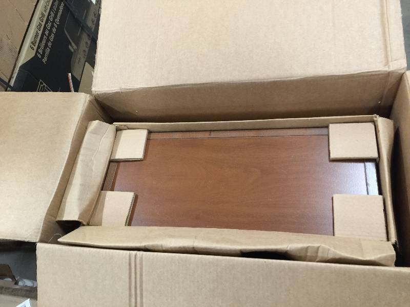 lot 22 image: St aul Brentwood 22 in. W x 28 in. H x 9 in. D Over the Toilet Bathroom Storage Wall Cabinet in Amber Model BROJ2228COM-A Never used