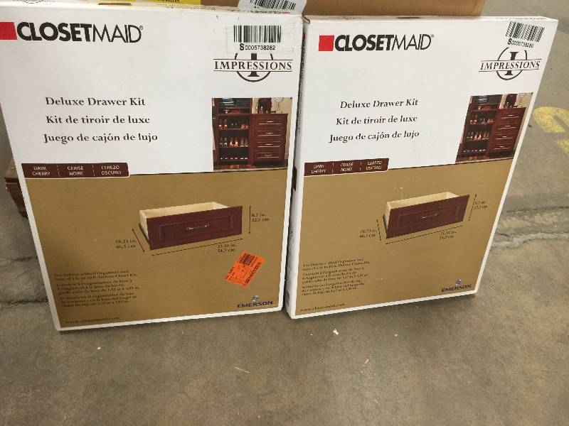 lot 29 image: Set of 2 Closetmaid Deluxe Drawer Kits Never used
