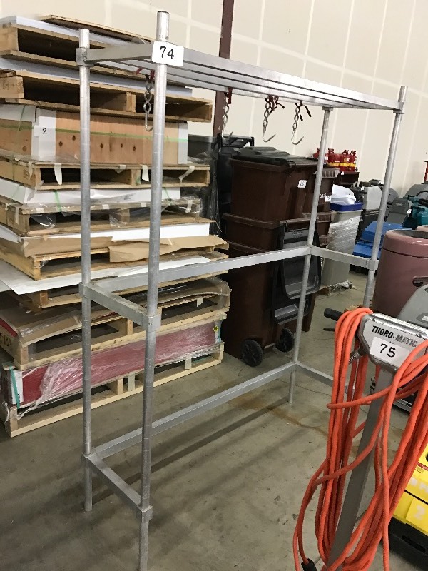 lot 74 image: Aluminum rack with hooks